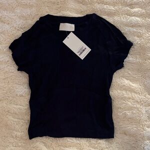 Trendy Navy Short Sleeve Tee